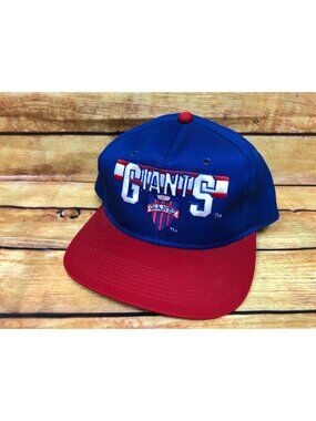 NOS Vintage Annco New York Giants Blue Red Snapback Hat Cap (b15)